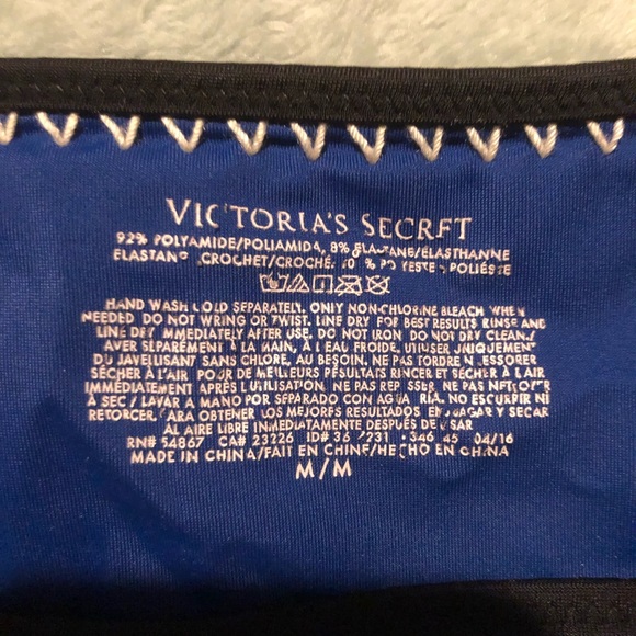 Victoria's Secret blue and white bikini bottoms - Picture 3 of 3